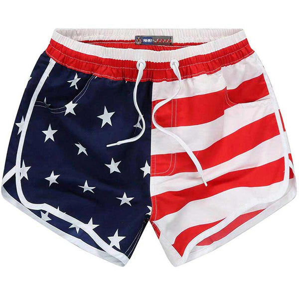 short bain drapeau usa femme